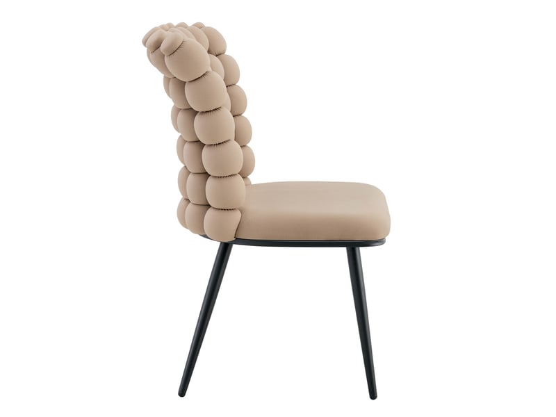  Chaises de salle à manger 54x48x88 cm lot de 2 style moderne velours métal camel  - Conforama D