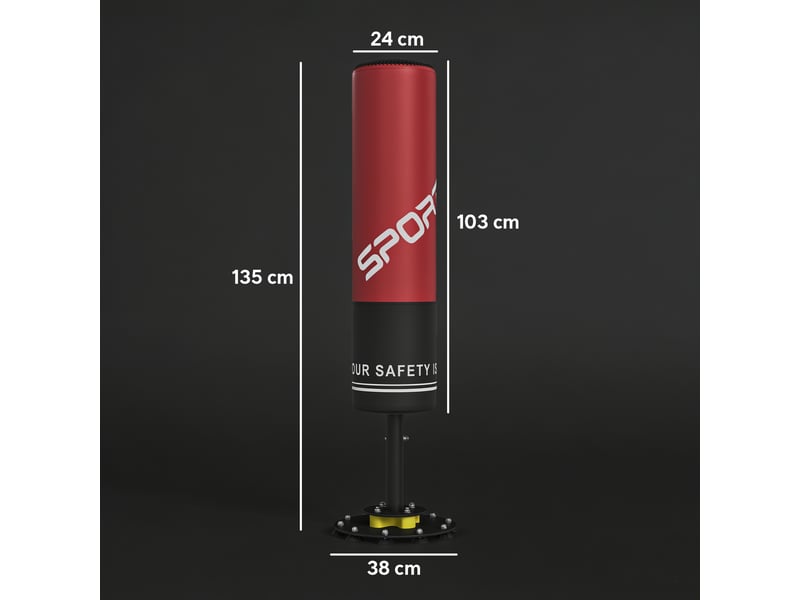  Sac de frappe autoportant de 135 cm, 10 ventouses et amortisseurs pour adultes et adolescents  - Conforama E