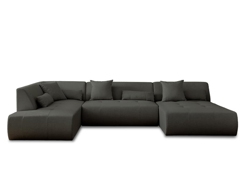 Onyx - canapé modulable panoramique d'angle gauche 7 places - en tissu - lisa design - gris foncé ONYX - Conforama A