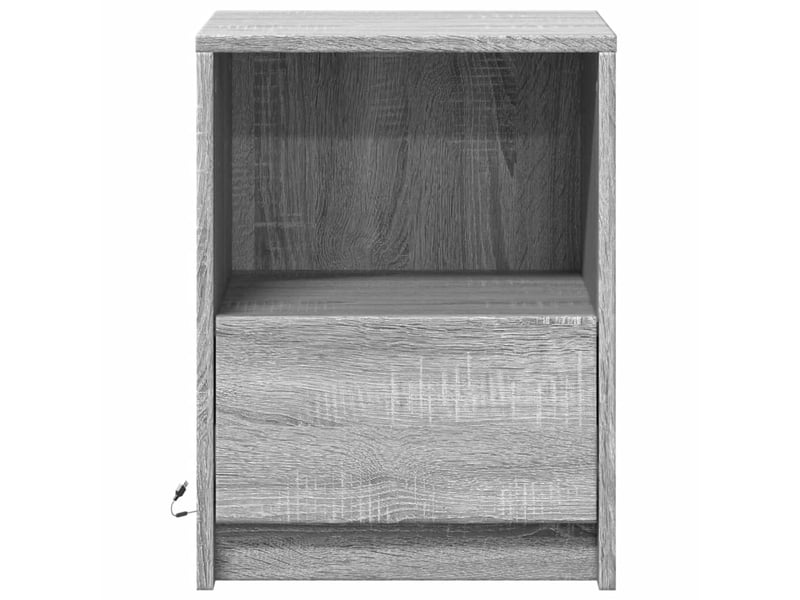 Lot de 2 tables de chevet - cabinet de chevet - table de nuit et lumières led sonoma gris - Conforama E