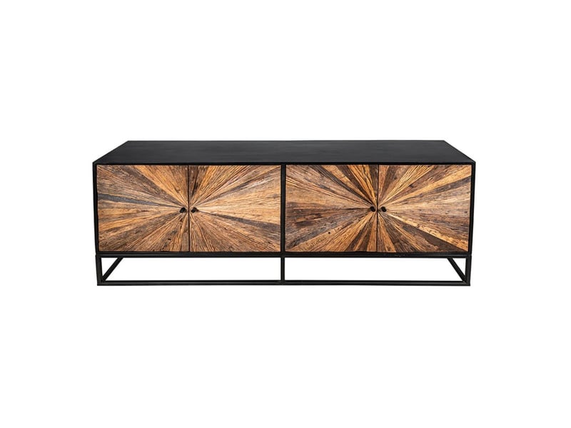  Buffet rafta 180 cm en bois massif de manguier et teck – motif solaire sculpté  - Conforama A