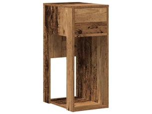 Support de tour d'ordinateur avec tiroir vieux bois 30x44x74 cm