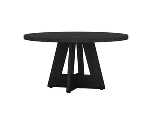 Table de salle à manger ronde pour 4 personnes avec design campagne en bois d'ingénierie noir 120 cm