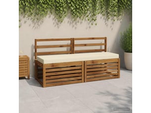 Lot de 2 coussins de banc, coussins d'assise soest 100 % polyester crème cf57193
