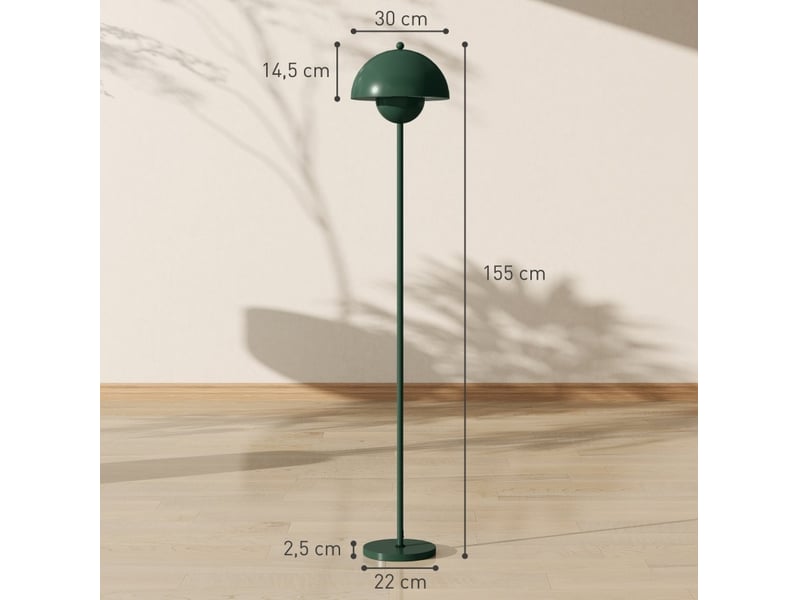  Lampadaire e27 à lumière réfléchie avec interrupteur au pied vert homvra  - Conforama D