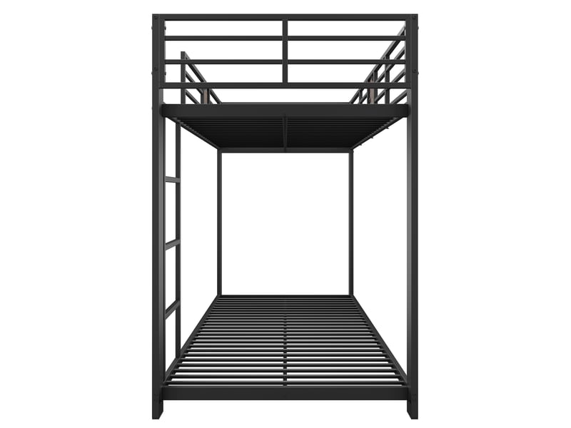 Lit superposé en métal 90 x 200 cm, bas 145 cm, échelle réversible et barrière de sécurité - Conforama W