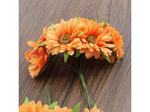 How-e outil de confection de couronnes de fleurs artificielles inodores en tissu, chrysanthème artificiel pour accessoires photobeige