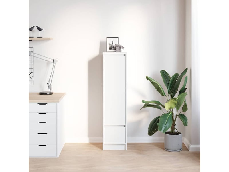  Buffet haut - bahut - meuble de rangement blanc 29,5x34x119,5 cm bois d'ingénierie  - Conforama C