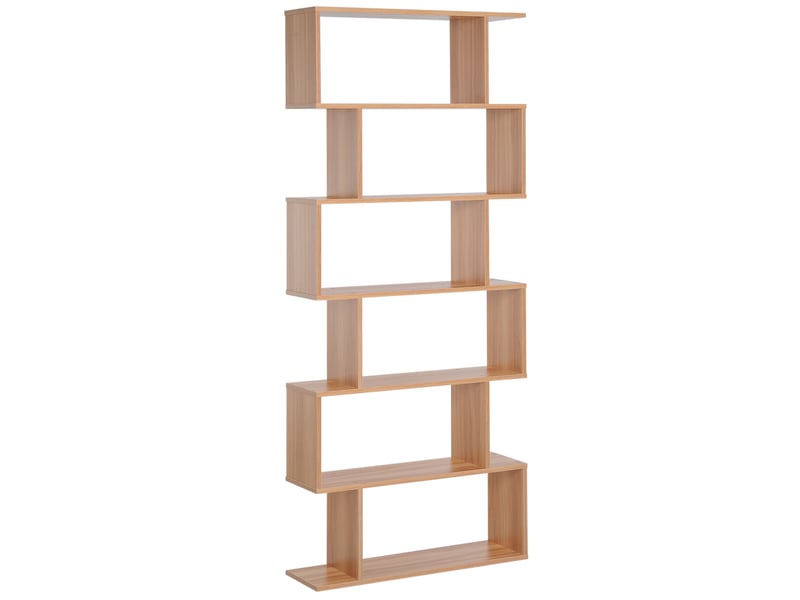  Bibliothèque moderne en bois à 6 étagères pour la maison et le bureau  - Conforama B