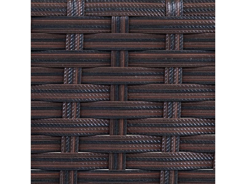 Banc de jardin halden en polyrotin, banquette - marron chiné, coussin crème - Conforama E