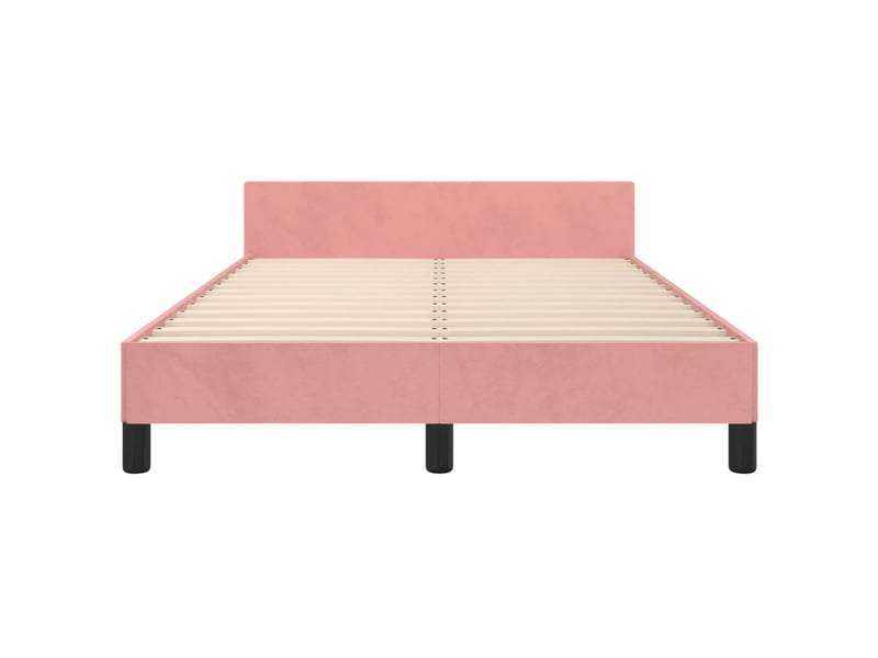 Lit double- lit adulte -  cadre de lit sans matelas rose 120x190 cm velours  - Conforama D
