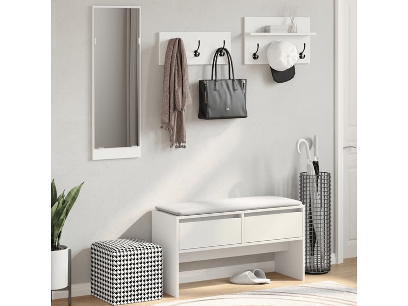  Ensemble de meubles de couloir 4 pcs blanc bois d'ingénierie  - Conforama C