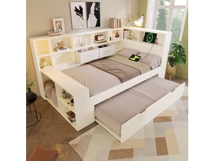 Lit gigogne 90x190 cm HAVRYA coloris blanc