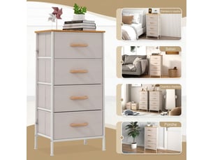 Chiffonnier 4 tiroir(s)    <strong>GENERIC HOME</strong> <strong></strong> coloris beige largeur 45 cm hauteur 91 cm