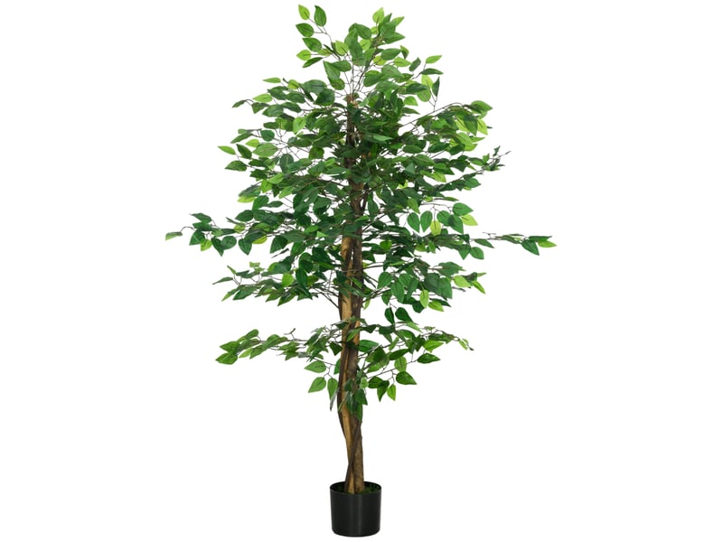  Plante artificielle ficus hauteur 1,50 m tronc branches liane lichen feuilles grand réalisme pot inclus vert  - Conforama B
