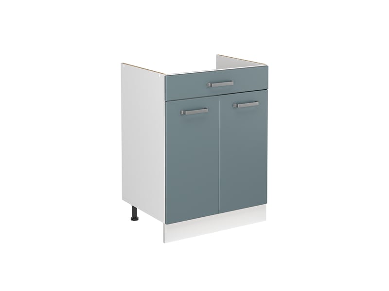  Vicco meuble bas sous-évier, bleu-grisblanc, 60cm sans plan de travail  - Conforama A