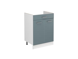Vicco meuble bas sous-évier, bleu-grisblanc, 60cm sans plan de travail