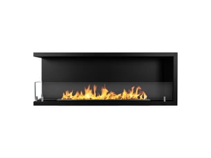 Sutri 120 - cheminée d'angle gauche encastrable au bioéthanol 120x45x22,4 cm avec brûleur en acier de 1,25 l