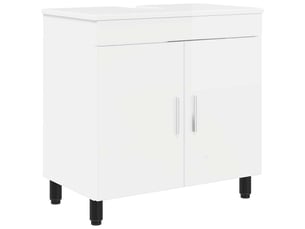 Unité de vanité de salle de bain, meuble de rangement blanc brillant 60x35x60 cm shl1467