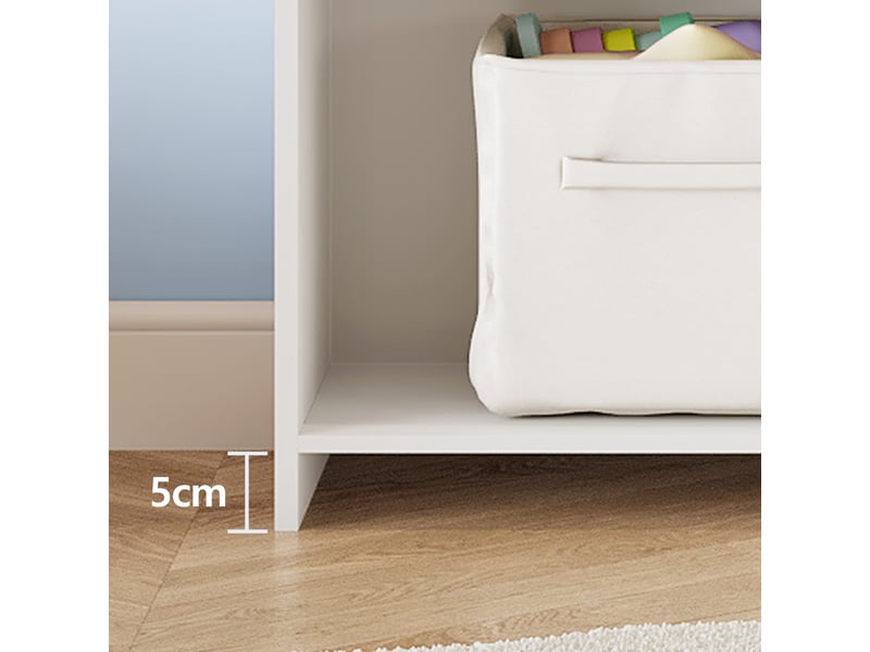  Bibliothèque enfant en bois, étagère de rangement livres &amp; jouets, 100 x 30 x 103 cm, blanc  - Conforama D