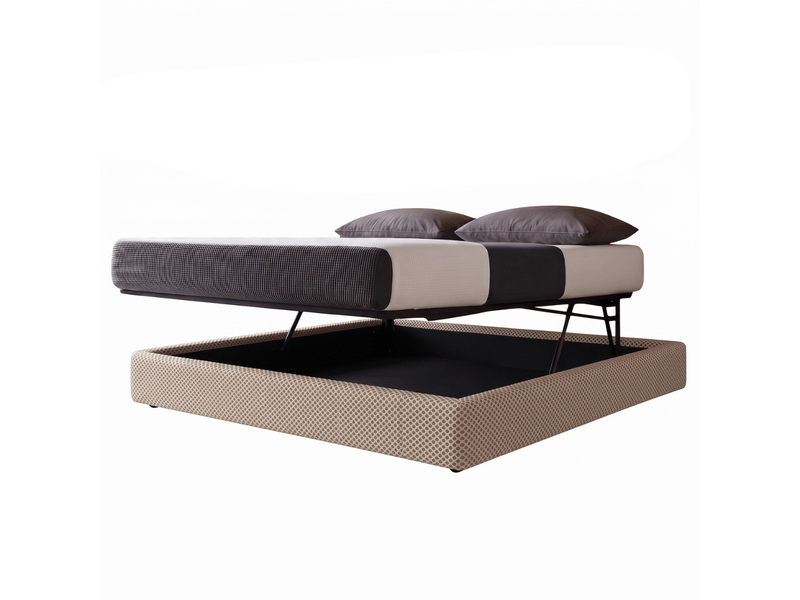  Lit coffre ouverture latérale et frontale 180x200 cm - tissu mesh 3d beige - collection parallèle C02-LTC74-P 180/200 3DBE - Conforama A