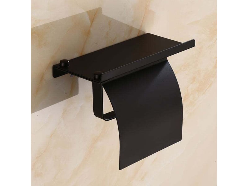  Porte-papier hygiénique mural, porte-rouleau de papier toilette en acier inoxydable antirouille avec étagère pour téléphone pour salle de bain et  - Conforama C