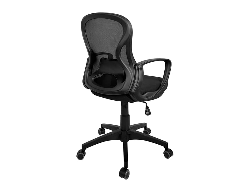  Chaise de bureau ergonomique fest avec soutien lombaire, mécanisme basculant et roulettes noire  - Conforama D