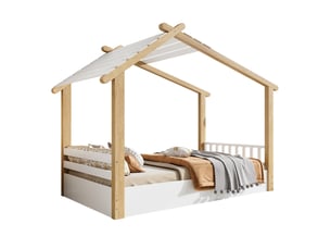 Lit cabane 90x200 cm <strong>OKWISH</strong>  <strong></strong> coloris bicolore
