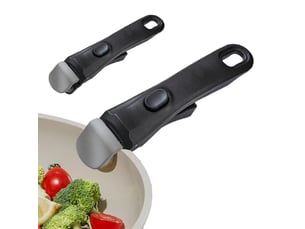 2 pièces poignée amovible universelle pour poêles, poignée amovible, poignee détachable pour casserole résistante à la chaleur (250°c) - black