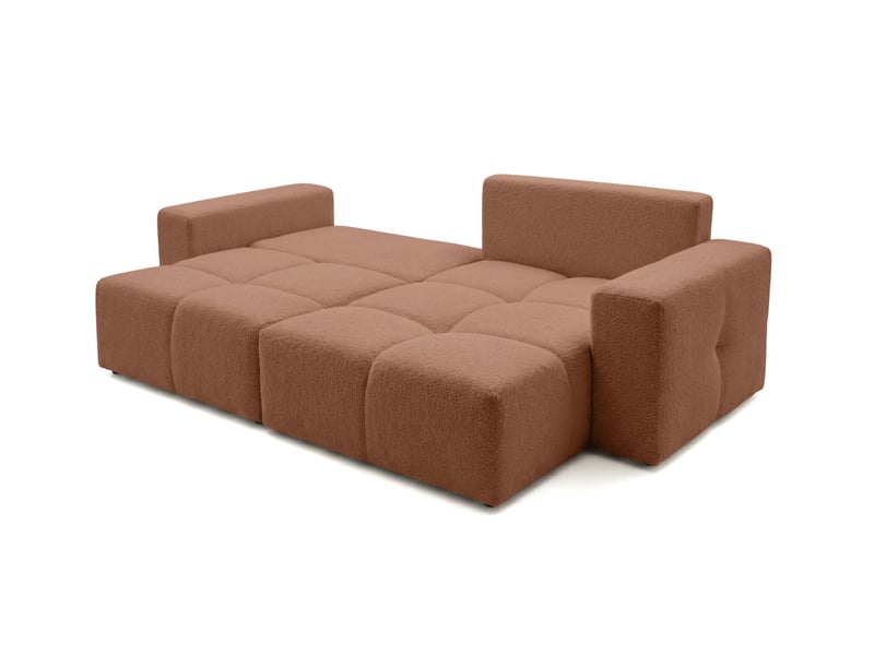  Celine - canapé d'angle convertible et réversible 4 places en bouclette  - Conforama C