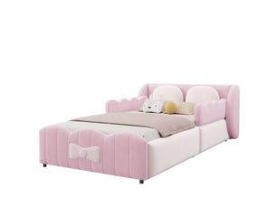 Lit coffre 90x200 cm <strong>OKMYHOME</strong>  <strong></strong> coloris rose