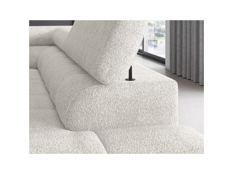 Canapé convertible blanc alpin ferrum 5 places angle droit avec couchage 276x93x200cm - Conforama D