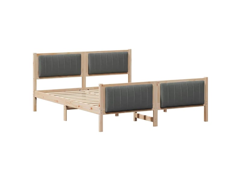  Lit double- lit adulte -  cadre de lit avec tête de lit marron et gris foncé 150 x 200 cm  - Conforama A