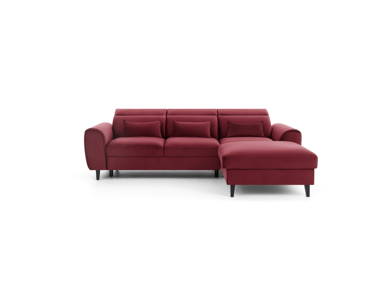  Canapé d'angle convertible rouge angle droit 4 places fable  - Conforama A