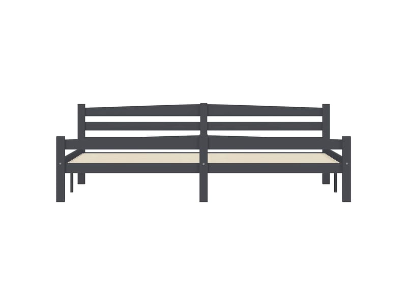  Lit double- lit adulte -  cadre de lit sans matelas gris foncé pin massif 200x200 cm  - Conforama C