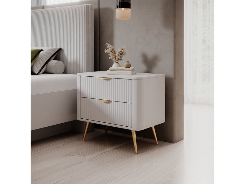  Table de chevet baari, 2 tiroirs, 63x38x55h cm blanc Baari - Conforama B