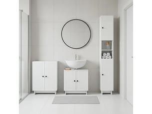 Ensemble de meuble de salle de bain 3 pièces ede blanc brillant cf63401
