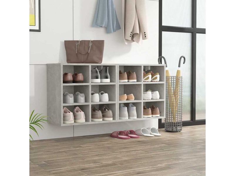  Armoires à chaussures 2 pcs, meuble à chaussures gris béton 52,5x30x50 cm  - Conforama B