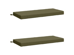 Lot de 2 coussins de banc, coussins d'assise soest 100 % polyester vert olive cf57586