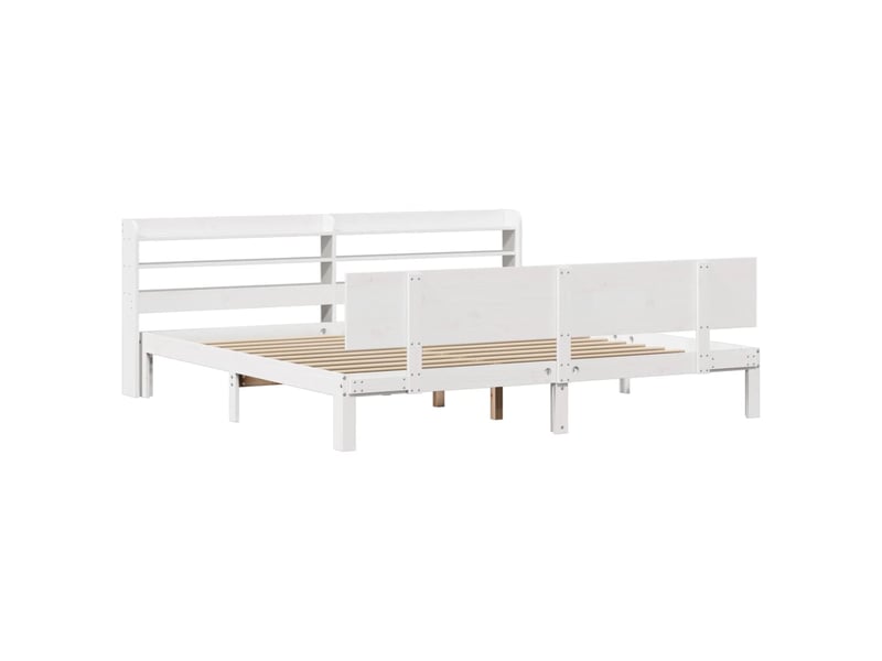  Lit double- lit adulte -  cadre de lit avec tête de lit sans matelas blanc 200x200 cm  - Conforama B