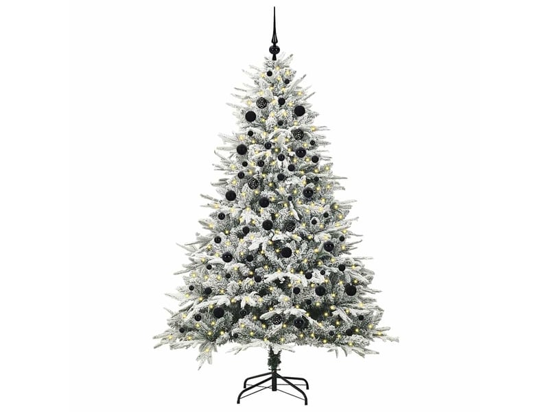 Sapin de noël, arbre de noël artificiel pré-éclairé avec ensemble de boules shl3733 - Conforama C