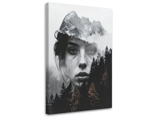 Tableaux, portrait d'une femme sur fond de forêt 80x120