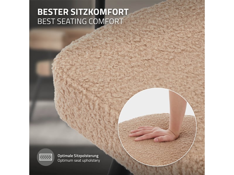 Ml-design lot de 6 chaises pivotantes marron en tissu teddy pieds en métal avec accoudoirs et dossier rotation 360° assise rembourrée ergonomique mobilier moderne pour salle à manger ou salon confort ECD Germany GmbH - Conforama C