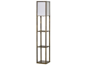 Lampadaire 26x26x160 cm avec 3 compartiments ouverts en panneau de particules marron rustique
