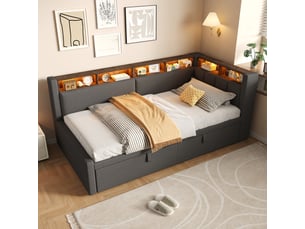 Lit banquette 180x200 cm <strong>MODERNLUXE</strong> <strong></strong> coloris gris