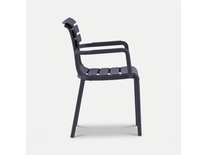  Lot de 2 fauteuils empilables pour jardin et intérieur punat - anthracite  - Conforama D