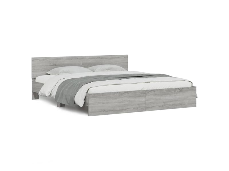  Lit double- lit adulte -  cadre de lit sans matelas sonoma gris 200x200 cm  - Conforama A