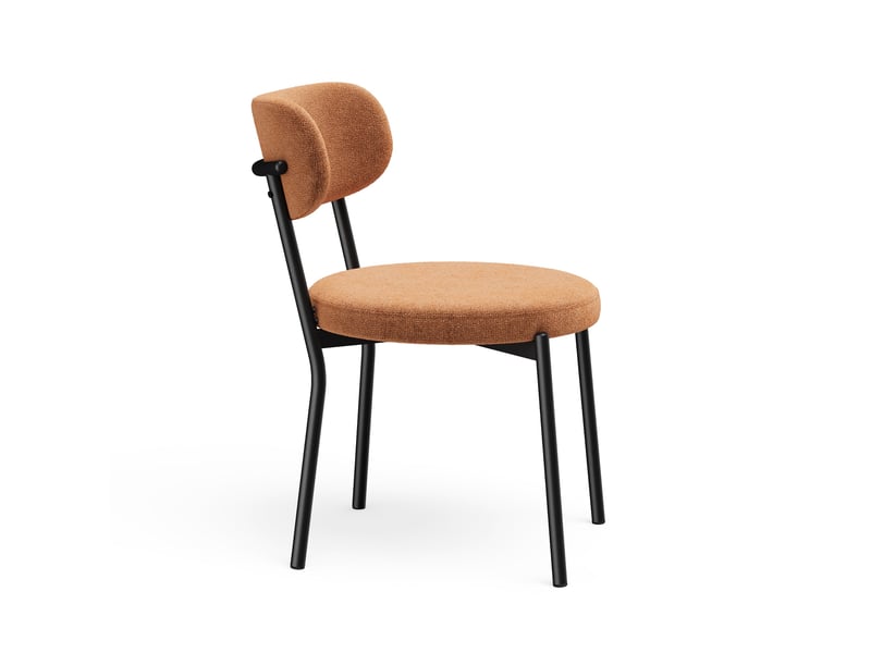  Lot de 2 chaises en tissu tramé toucher doux terracotta bailey SC66VTTC - Conforama C
