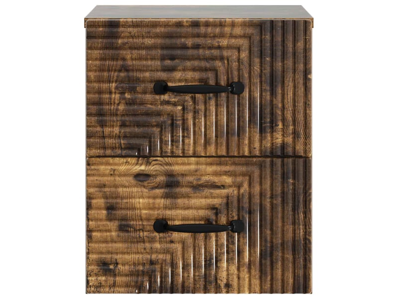  Table de chevet - cabinet de chevet - table de nuit mural chêne fumé 34,5 x 33 x 40 cm  - Conforama D