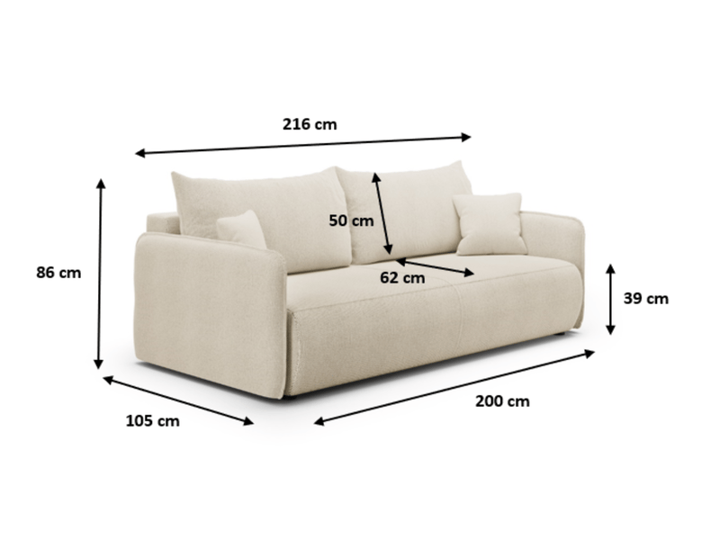  Canapé convertible 4 places forest creme  - Conforama E